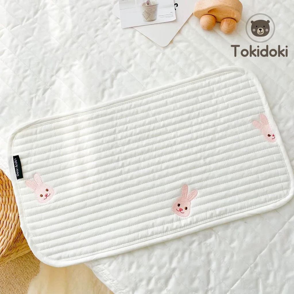 Gối lót đầu cho bé vải quitling TOKIDOKI mỏng, thấm hút, thoáng khí