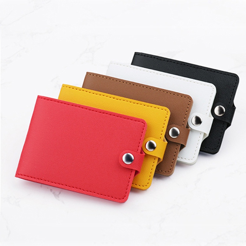 Ví Đựng Bằng Lái Xe 2 / 4 / 6 Danh Siêu Mỏng Màu Trơn Có Khóa Cài