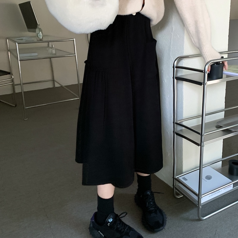 Chân váy dáng chữ A lưng cao phối túi phong cách Hàn Quốc thời trang mới