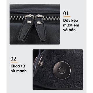 [ DA BÒ THẬT 100% ] TÚI BAO TỬ DA THẬT MÀU ĐEN BT73