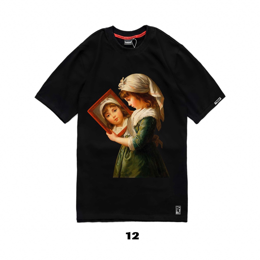 Áo thun unisex nam nữ baby face form rộng tay lỡ màu đen teeholic 12 áo thun em bé tranh sơn dầu gothic