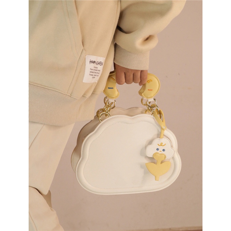 Túi Đeo Chéo Hình Đám Mây Màu Kem Dễ Thương Cho Bạn Gái