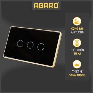 Công tắc cảm ứng Wifi Smart Life SK3V - Mặt đen viền vàng