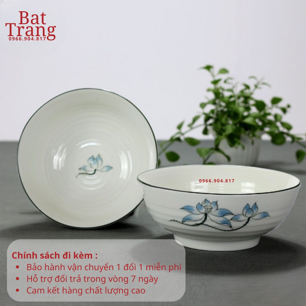 Bát tô sứ, tô canh men kem Bát Tràng nhiều size - hàng có bảo hành