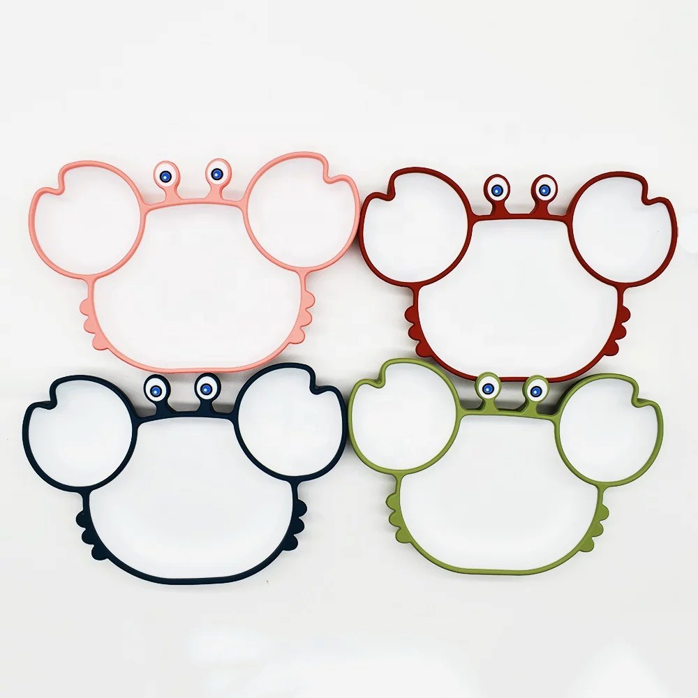 Khay ăn chống lật silicon hình chú cua