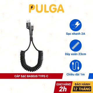 Cáp Sạc Type C Sạc Nhanh 2A Baseus Dây Xoắn Đàn Hồi Dùng Cho Điện Thoại Android Samsung/ Huawei/ Xiaomi