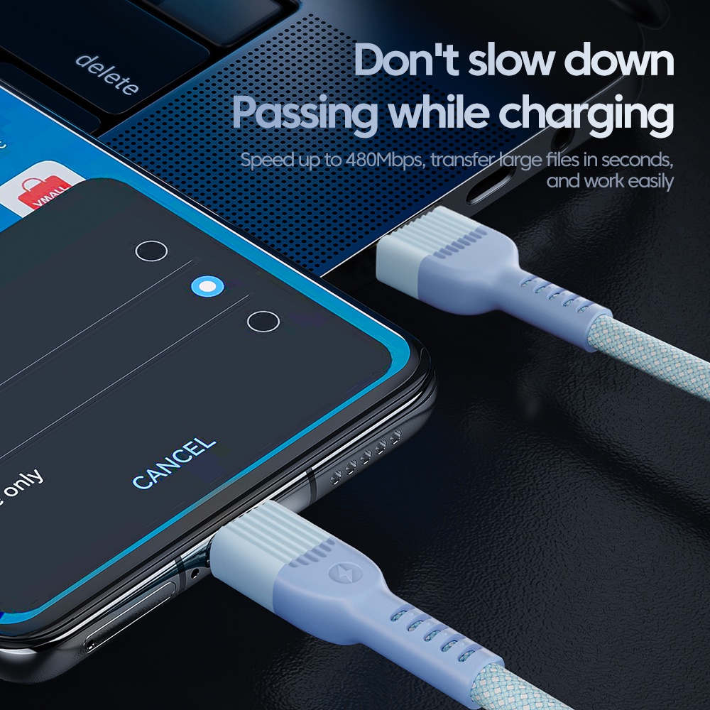 Dây cáp sạc nhanh ELOUGH 6A USB Type C 2.4A tùy chọn màu sắc