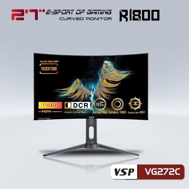 MÀN HÌNH CHÍNH HÃNG VSP VL24 VG272C CONG 165 Hz CHUYÊN GAME | BigBuy360 - bigbuy360.vn