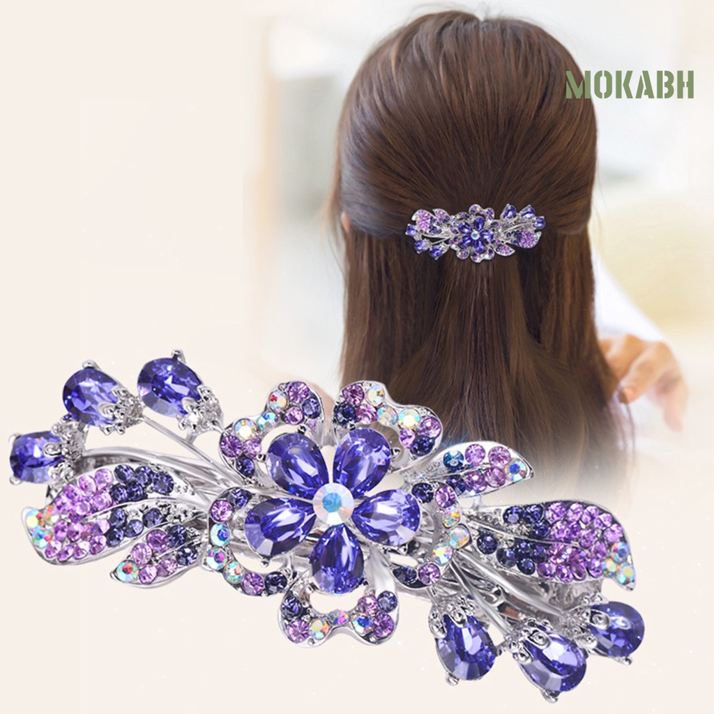 Kẹp Tóc Đính Pha Lê Giả Lấp Lánh Chống Trượt Chống Biến Dạng