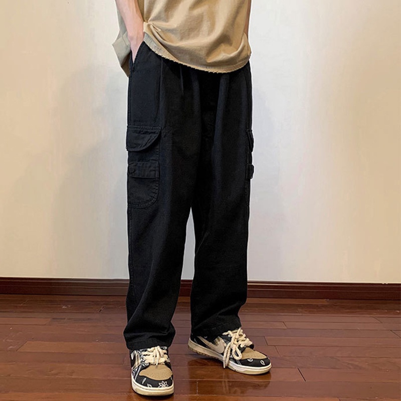 Quần dài IELGY dáng rộng túi lớn cổ điển Nhật Bản cho nam