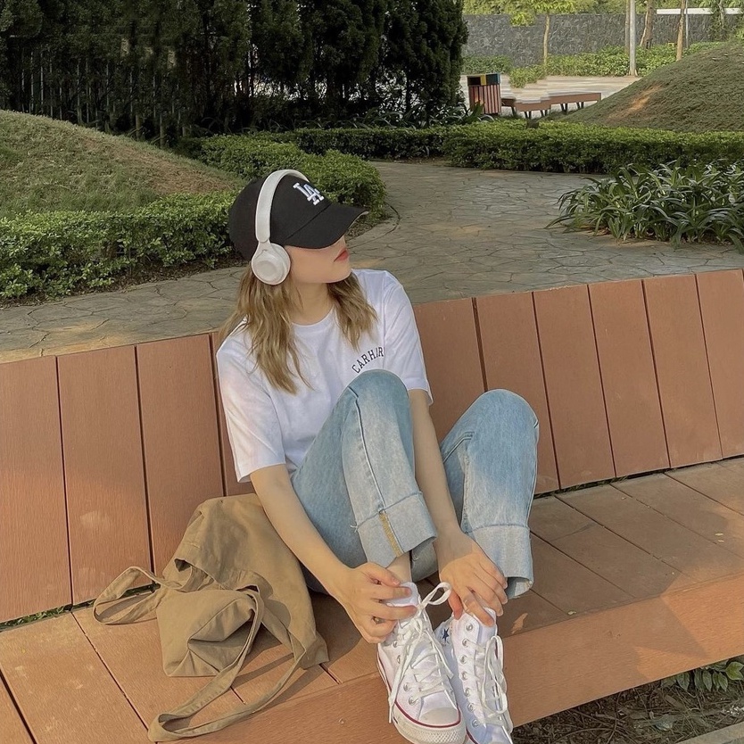 Nón MLB x 47 Brand Mỹ_Logo LA black white