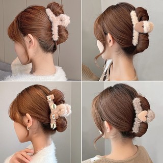 Kẹp Tóc Phối Lông Phong Cách Hàn Quốc Thời Trang Cho Nữ