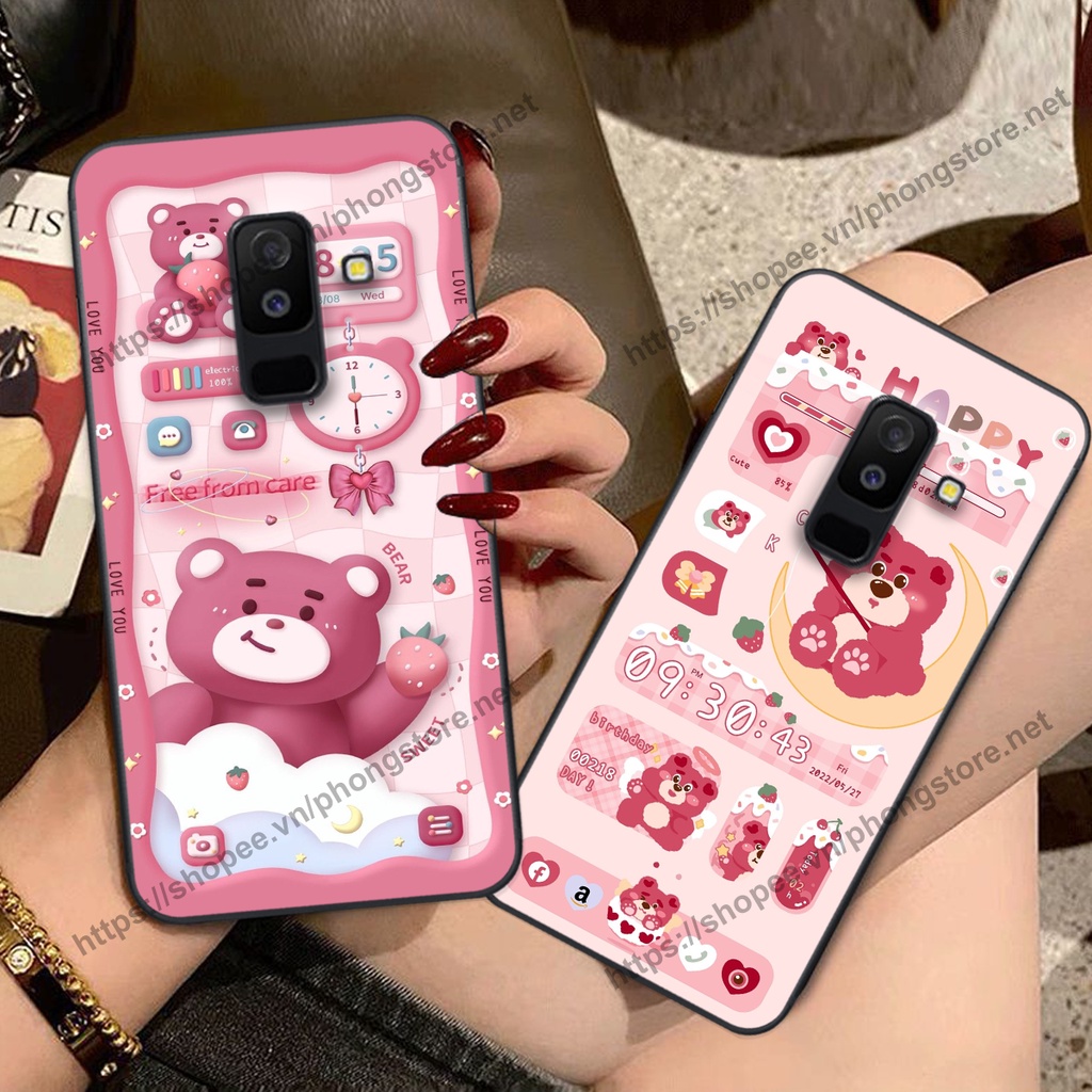 Ốp lưng Samsung J8 gấu trắng hoạt hình 3d cute, giá rẻ