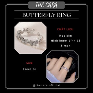 Nhẫn Nữ Hình Bướm Đính Hạt Zircon THECARA