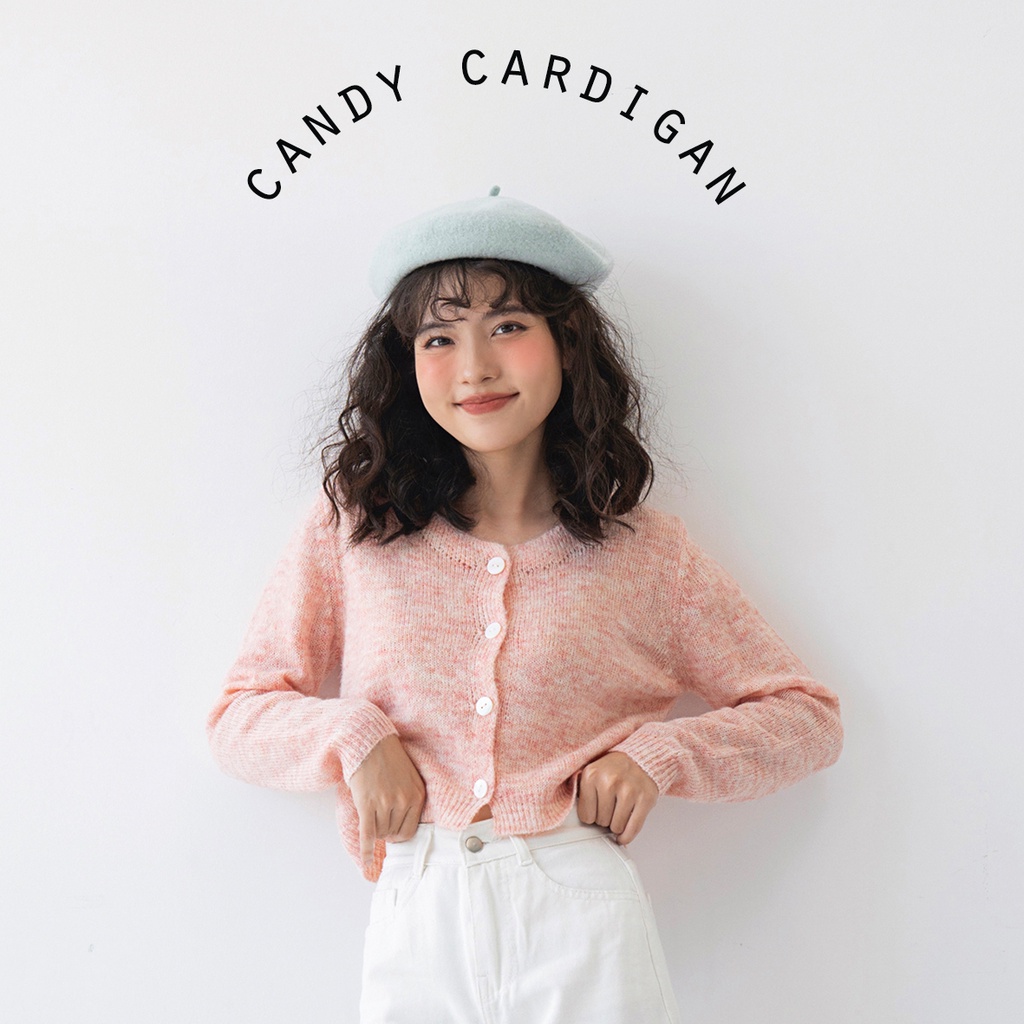 BLEUBIRD Áo len cardigan 4 màu Candy Cardigan