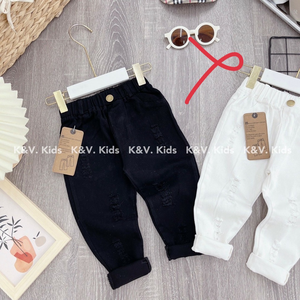 Quần Kaki dài giả jean mềm cho Bé Trai và Gái 9-32kg