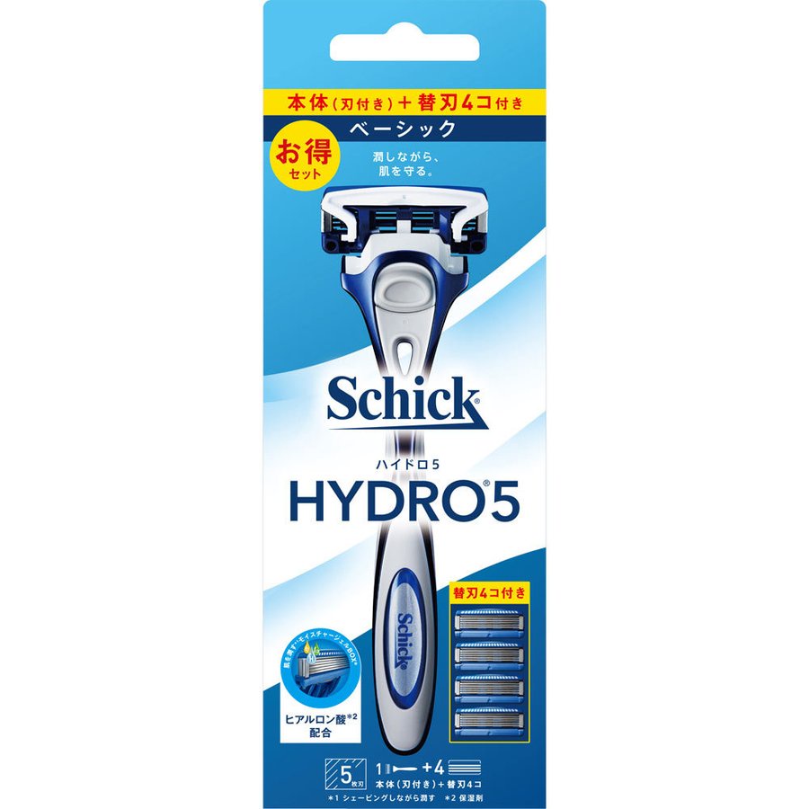 Bộ dao cạo râu Schick Hydro 5 + Kèm 5 lưỡi dao thay thế - Nhật Bản
