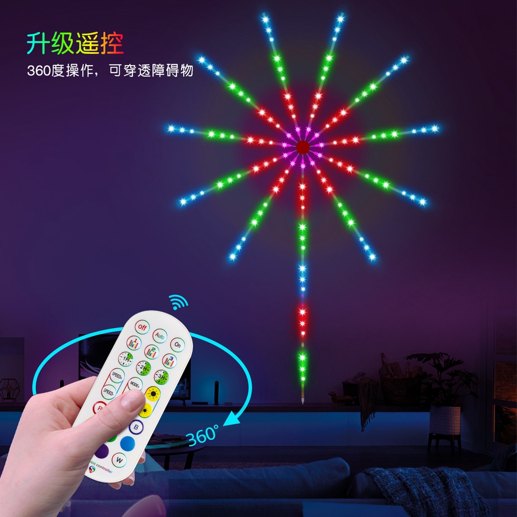 Dây Đèn Led Pháo Hoa Led đuổi ARGB 16 Triệu Màu với Chế độ sáng theo nhạc