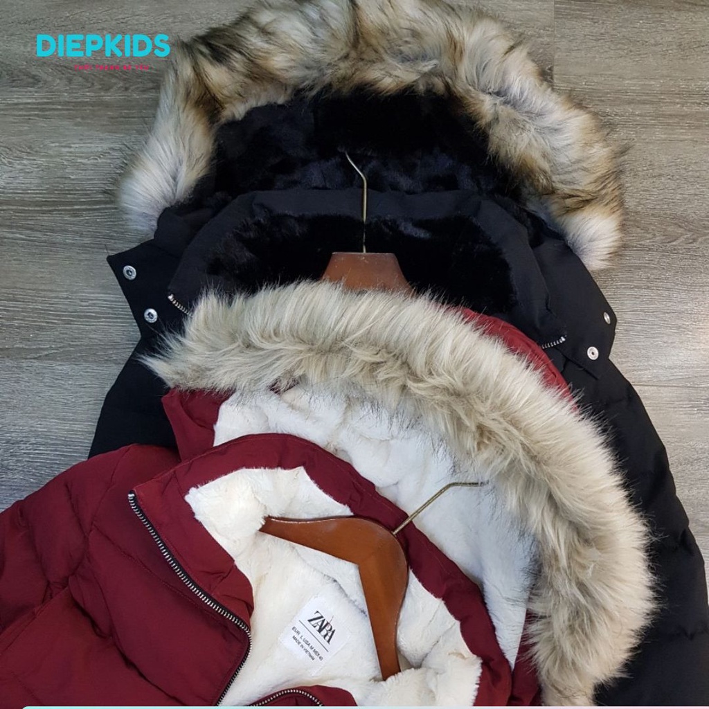 Áo khoác Parka Zara nữ áo khoác lót lông dáng ngắn 2022