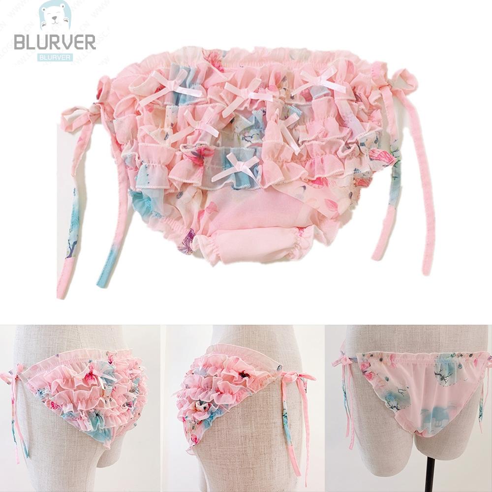 Quần Lót Nam Vải Chiffon Phối Ren Màu Hồng Gợi Cảm