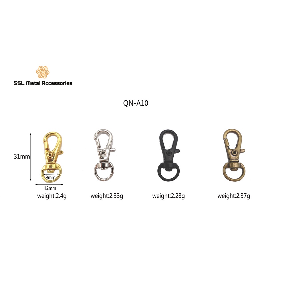 Set 10 Móc khóa, móc chó bằng kim loại phù hợp cho túi xách, cặp, vali,..QN-A10,#ssl_accessories
