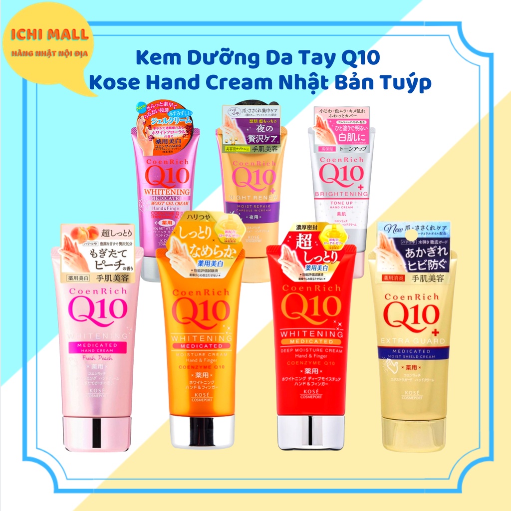 Kem Dưỡng Da Tay Q10 Mềm Mịn Kose Hand Cream Nhật Bản Tuýp 80g