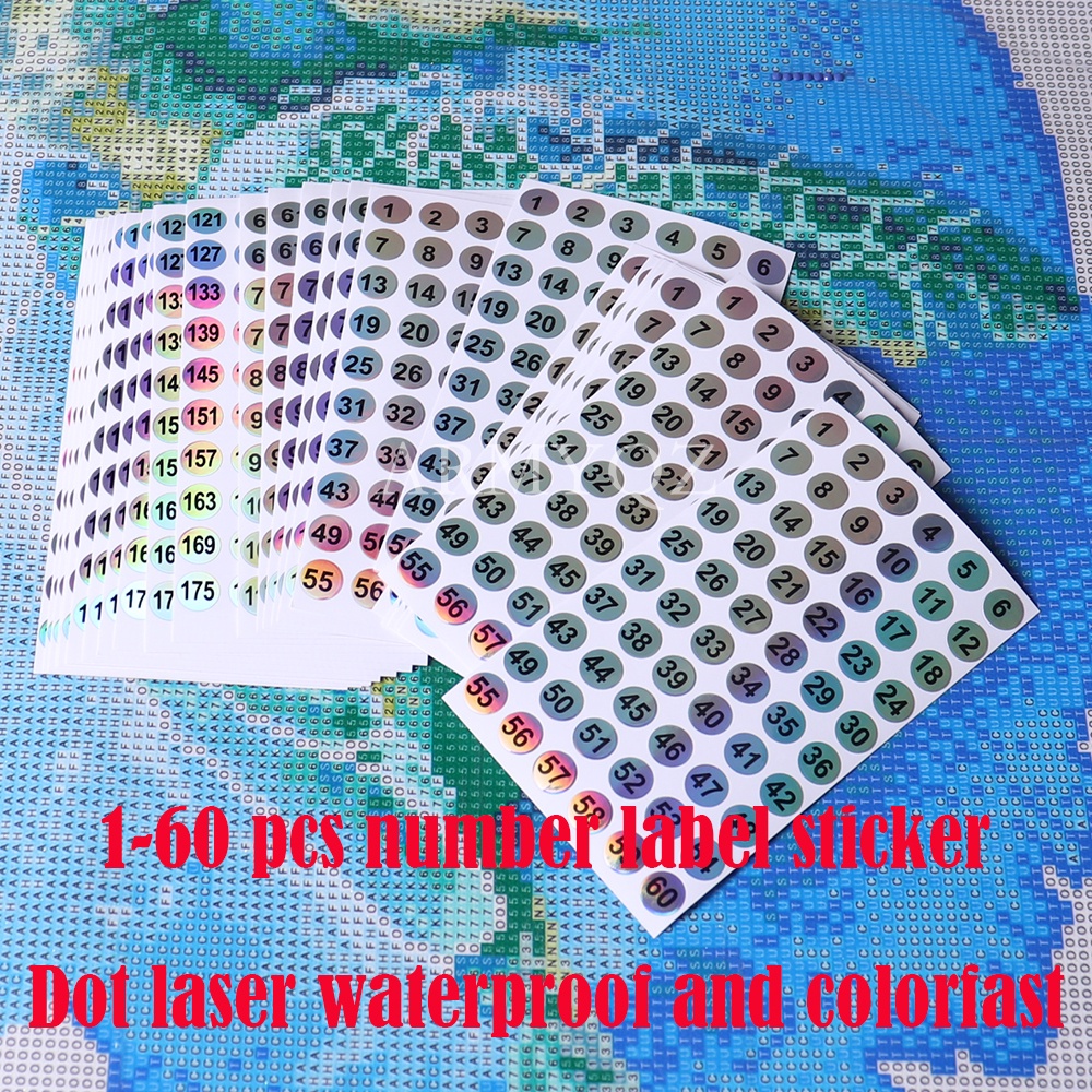 Nhãn Dán Hộp Đựng Tranh Đính Đá 60 DMC Chống Nước Lên Màu Nhanh