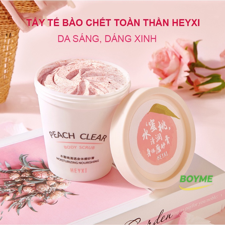 Tẩy Da Chết Body HEYXI 200g, Tẩy Da Chết Toàn Thân Làm Sạch Sâu, Giữ Ẩm, Cho Làn Da Sáng, Mịn, Trắng Hồng Tự Nhiên