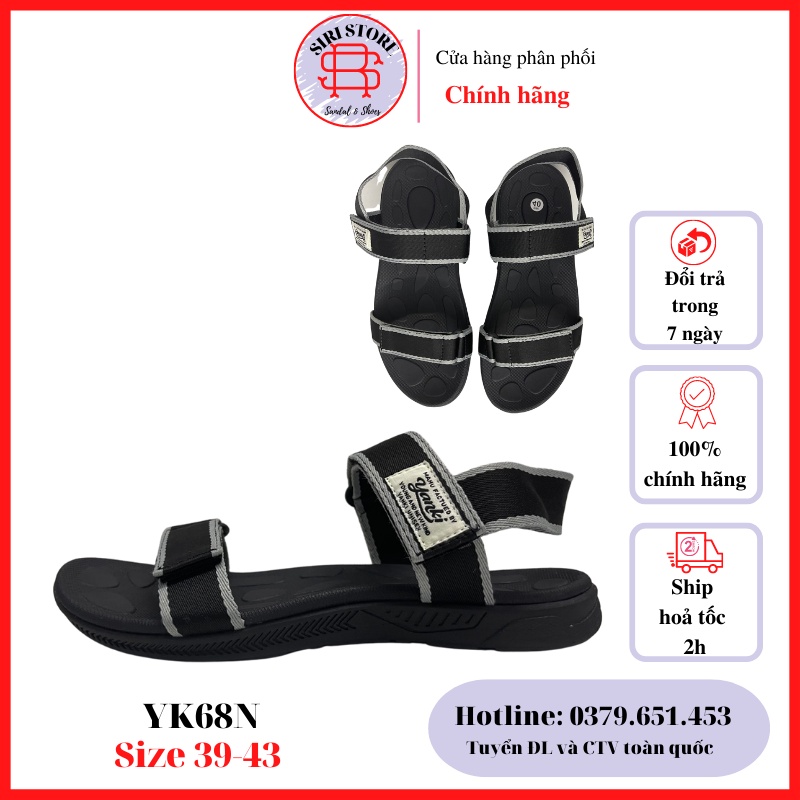 Giày Sandal Yanki Nam Nữ 2 Quai Đế Cao Su Quai Dù Đi Học Đi Làm Đi Chơi Full Size YKNam68 - Siristore
