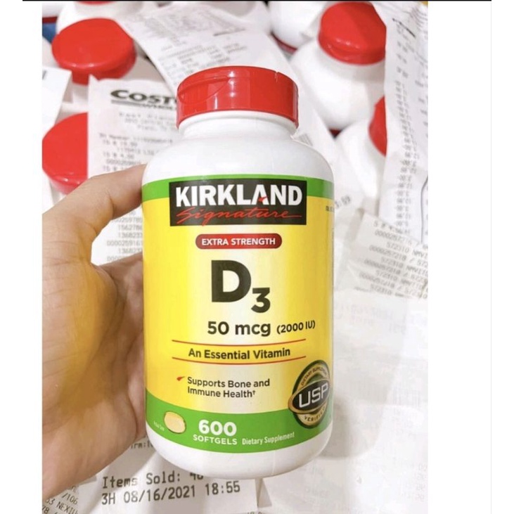 Viên uống vitamin d3 2000 iu vitamin d3 kirkland tăng cường sức khỏe xương - ảnh sản phẩm 7