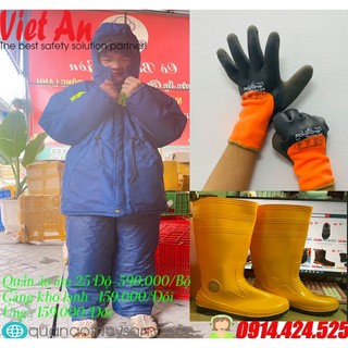 Combo quần áo kho lạnh-găng tay kho lạnh-ủng kho lạnh âm 25 độ
