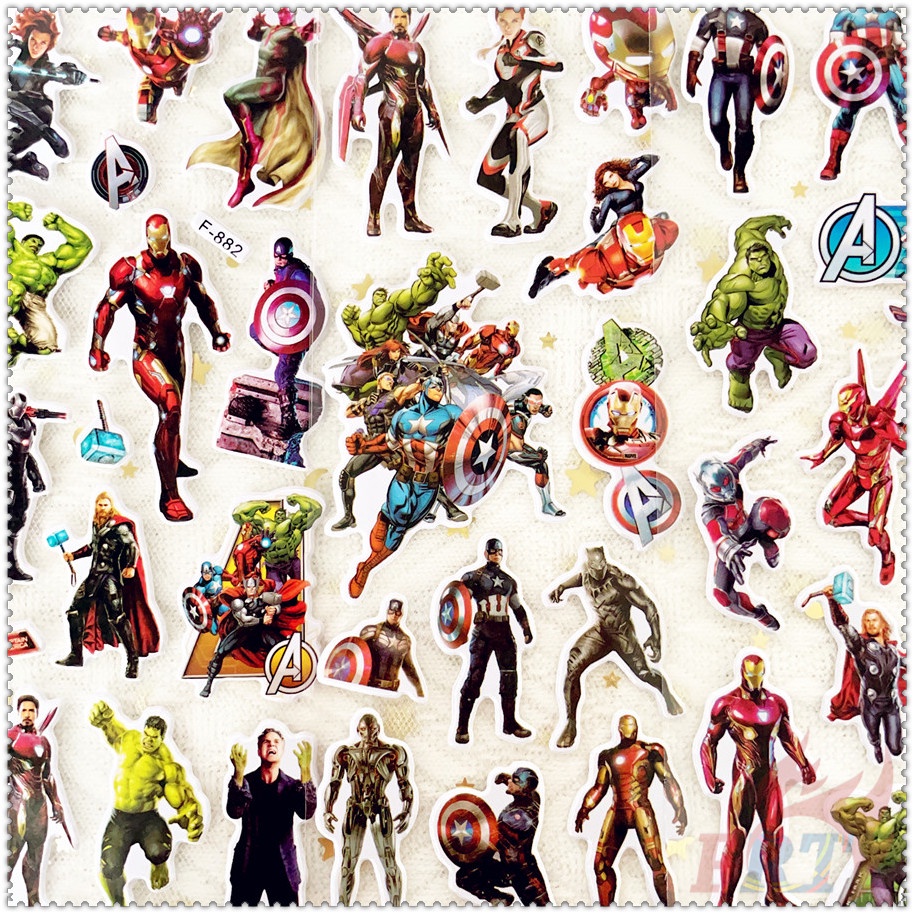 ▶ Bộ 5 Tấm Sticker Dán Hình Siêu Anh Hùng Marvel Q-1 ◀ Miếng Dán PVC 3D Chống Thấm Nước Chất Lượng