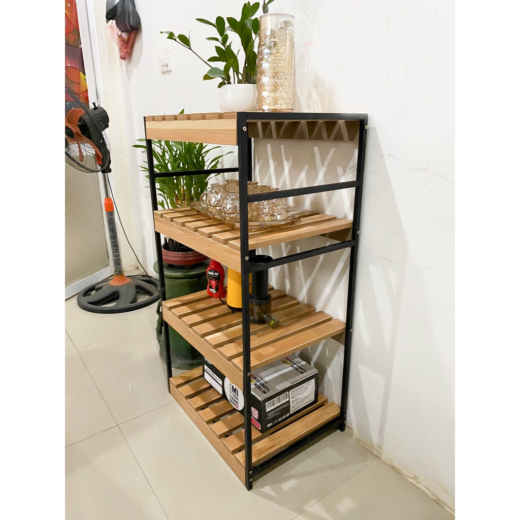 ệ đa năng 4 tầng, Đựng Đồ Nồi Cơm Điện, Lò Nướng, gỗ + kim loại sơn tỉnh điện giá tại xưởng