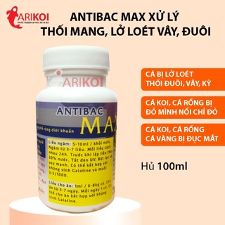 Antibac Max Dung dịch xử lý thối mang, lở loét vây, đuôi ở cá Koi, đục mắt, diệt khuẩn cho cá Rồng và các loại cá cảnh