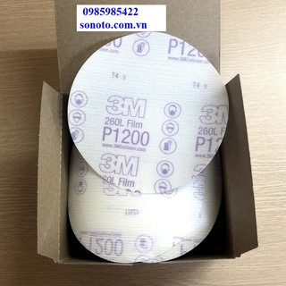 10t Giấy nhám 3M tím tròn 150mm P1200, giấy giáp 3M đánh bóng nhập 1Mỹ, giấy ráp tròn, nhám film 3M 00968 SONQUANGPHU422