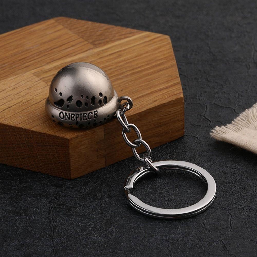 Móc Khóa Hình Logo Bánh Lái Xe Luffy Ace Hat Rudder Dễ Thương