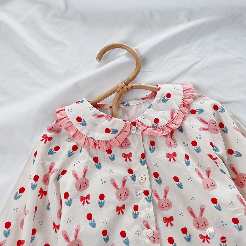 Áo Thun Cổ Búp Bê Họa Tiết Hoạt Hình Dễ Thương Cho Bé Gái