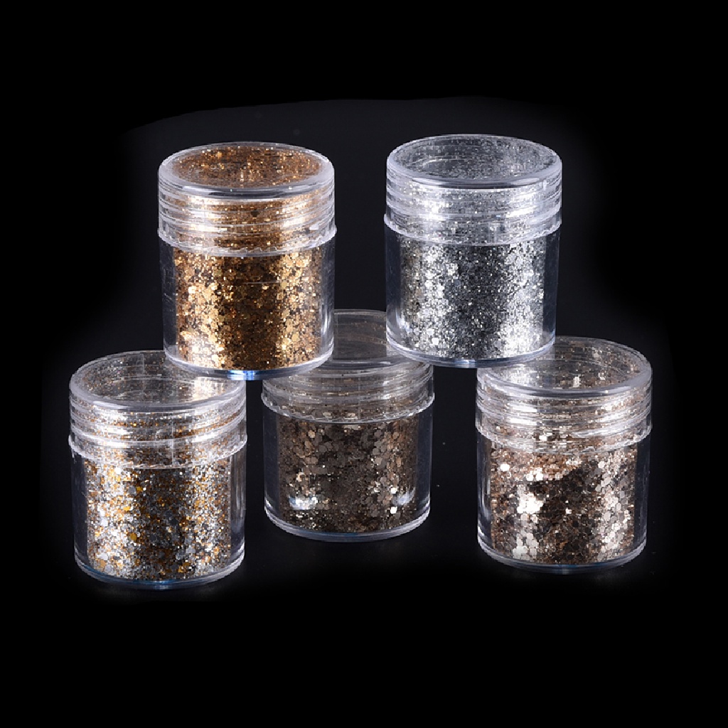 Lọ Bột Kim Tuyến Lấp Lánh 3D Màu Sắc Bạc Trang Trí Móng Tay Nghệ Thuật 10ml