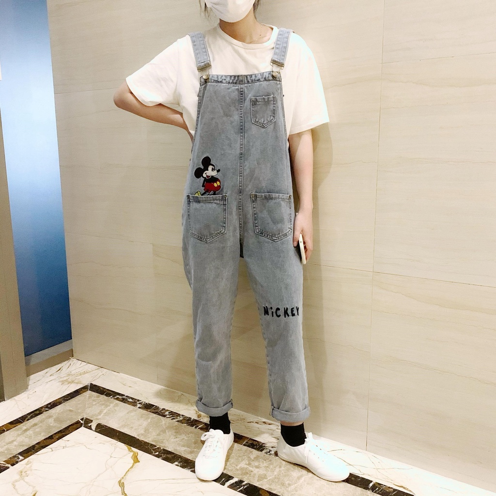 Quần Yếm Denim Mỏng Dáng Suông Rộng Rách Cá Tính Kiểu Mới Mùa Hè 20 Cho Nữ Có Size Lớn 21