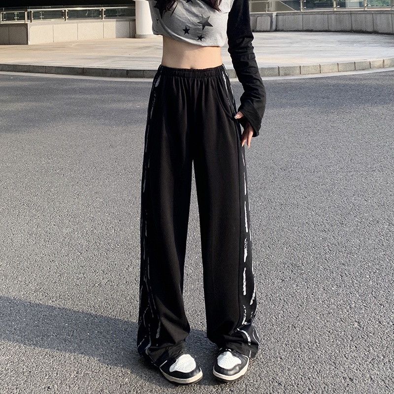 SUXI Quần Dài Lưng Cao Ống Rộng Thời Trang Mùa Thu Cho Nữ