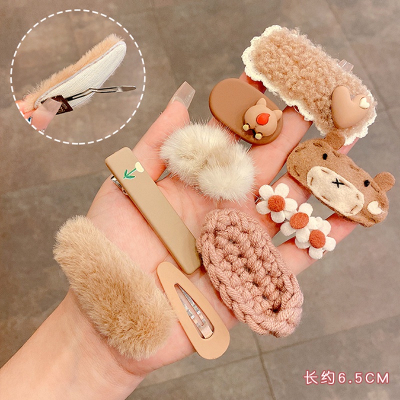 Set kẹp tóc vải trang trí hoạt hình thời trang thu đông xinh xắn dành cho bé gái