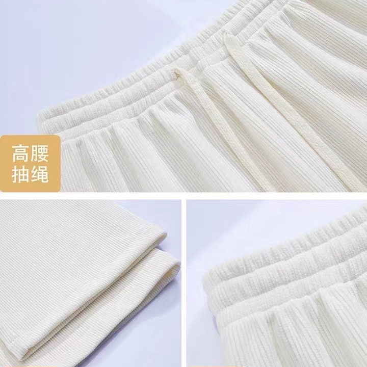 Quần dài SUXI ống rộng phối dây rút phong cách cổ điển thời trang dành cho nữ