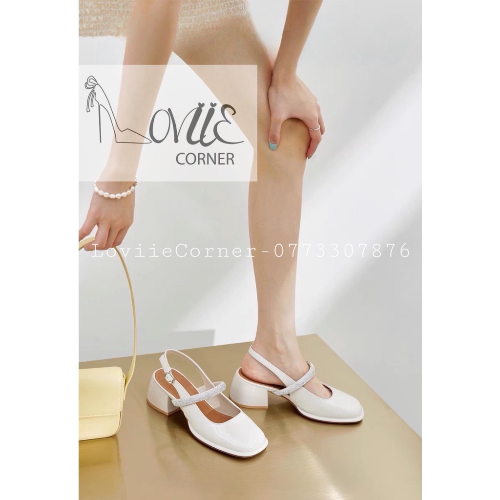 SỤC THỜI TRANG LOVIIECORNER - GIÀY CAO GÓT BÍT MŨI TRÒN - GUỐC NỮ HỞ HẬU CAO 5 PHÂN G220906