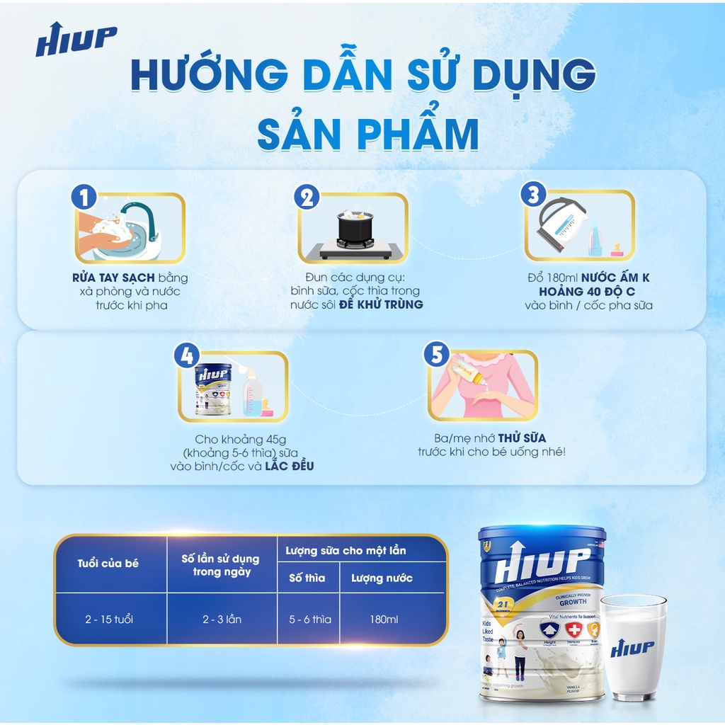 Combo mua 5 tặng 1 Dekabon và 2 hộp sữa bột HIUP tăng chiều cao cho trẻ từ 2 đến 15 tuổi