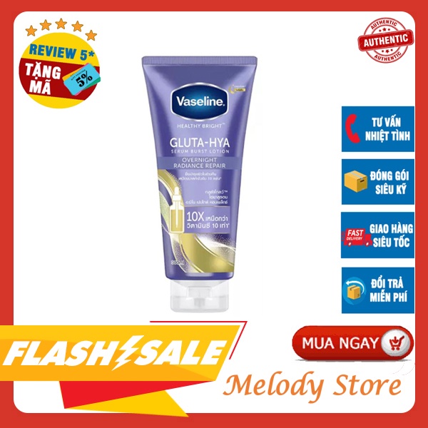 Sữa Dưỡng Thể Ban Đêm Vaseline Healthy Bright Gluta HYA Serum 10X 330ml