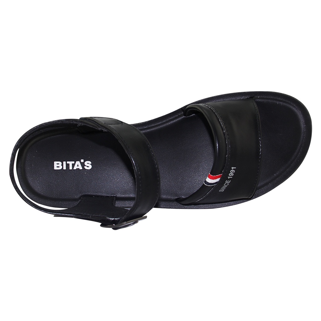 SANDAL ĐẾ BẰNG NỮ Bita's SAN.03 (Đen + Trắng) cao 5cm