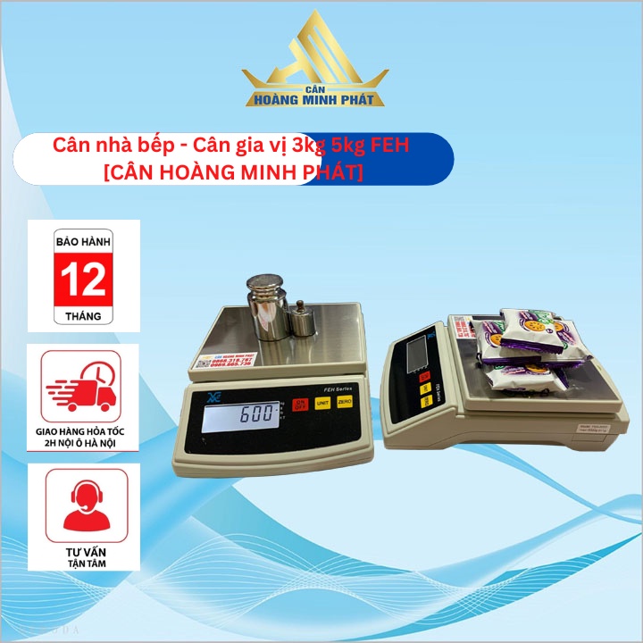 Cân Điện Tử Nhà Bếp 1kg 3kg 5kg FEH Siêu bền Chính Xác dùng cho gia đình nhà hàng [ CÂN HOÀNG MINH PHÁT ]