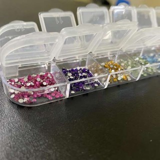 Đá trang trí móng khay mix 12 màu đủ size