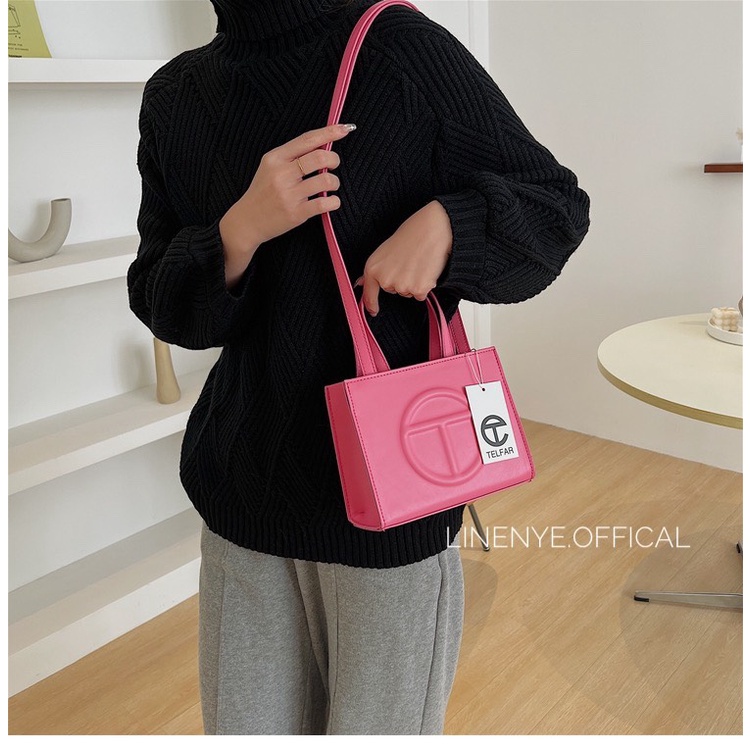 Túi TELFAR NICHE khóa zip màu hồng nhạt thời trang cho nữ phong cách châu âu