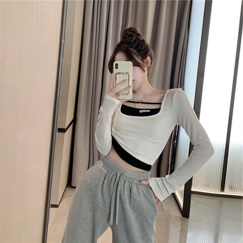 NRVP Áo Thun Nữ Dài Tay Dáng Rộng In Hình Phong Cách Hàn Quốc Kiểu Mới